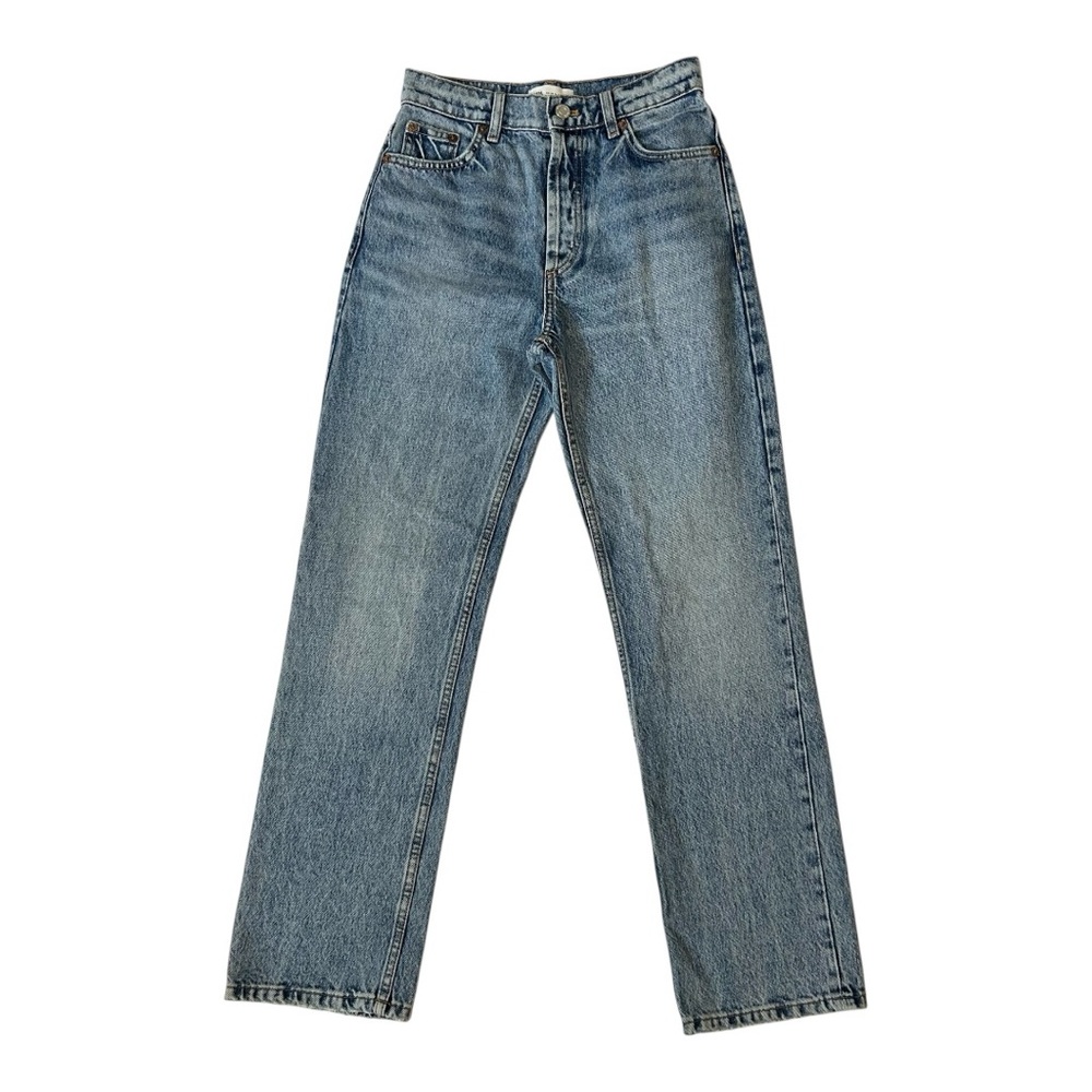 Zara Blue Straight-Leg Jeans with Classic Denim Style‎ Pants Size 2